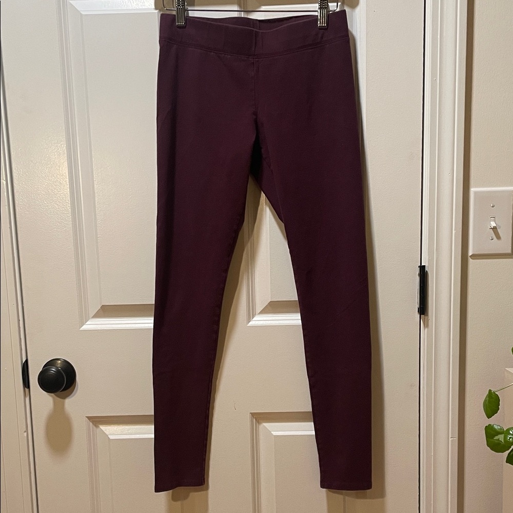 Aerie Deep Burgundy Apparel 92% Cotton Leggings Size Medium